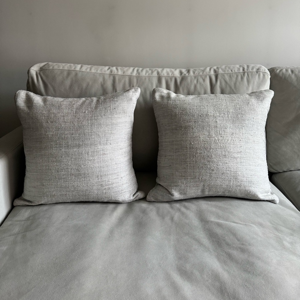 Grey Silk CB2 Throw Pillows